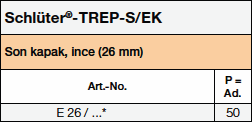 Schlüter®-TREP-S / -S-E için aksesuar
