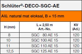  Schlüter®-DECO-SGC-AE 15mm