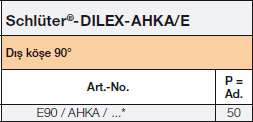 Schlüter®-DILEX-AHKA Tables 37101